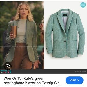 - Very rare:Parke blazer in teal grey herringbone English wool